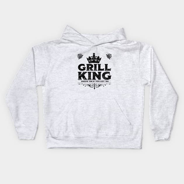 Grill - Grill King Smoke Em If You Got Em Kids Hoodie by Kudostees